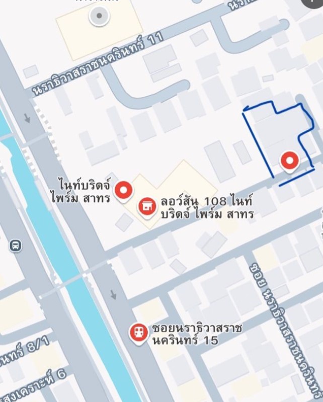 เช่าที่ดิน สาทร ซอยนราธิวาสราชนครินทร์ 13 ทุ่งมหาเมฆ